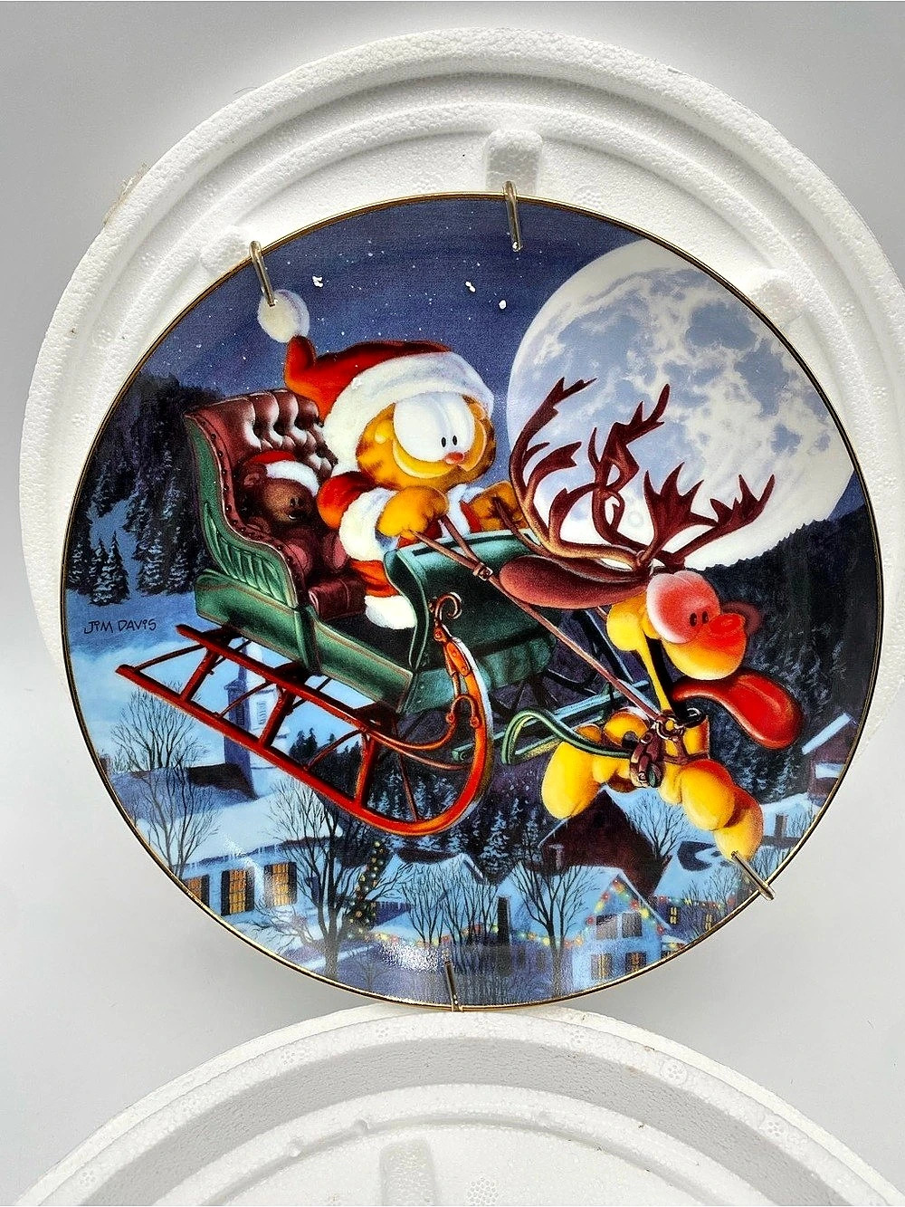 Vintage Garfield A One Dog Open Sleigh Christmas Ornament F060